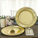 25 Pack | Metallic Gold Sunray 10inch Serving Dinner Paper Plates, Disposable Party Plates - 350 GSM
