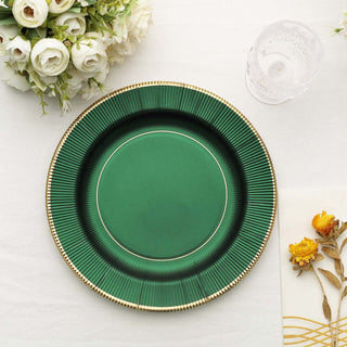 Elegant Hunter Emerald Green Sunray Dinner Plates Elegant Hunter Emerald Green Sunray Dinner Plates