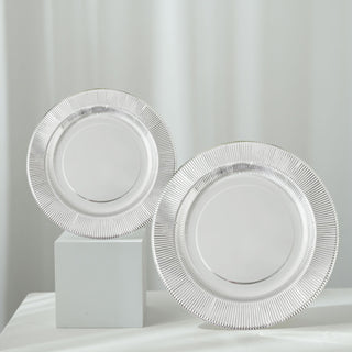 Create a Memorable Table Setup with Metallic Silver Sunray Serving Dinner Paper Plates