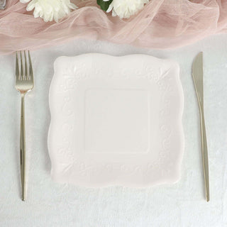 White Square Vintage Appetizer Plates for Stylish Events White Square Vintage Appetizer Plates for Stylish Events