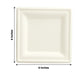 50 Pack | 6inch White Square Biodegradable Bagasse Salad Plates, Appetizer Dessert Party Plates