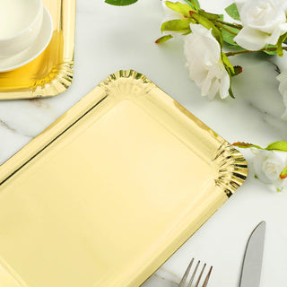 Add a Touch of Elegance with Metallic Gold Serving Trays