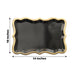 10 Pack | Elegant Black / Gold Rim Heavy Duty Paper Serving Trays