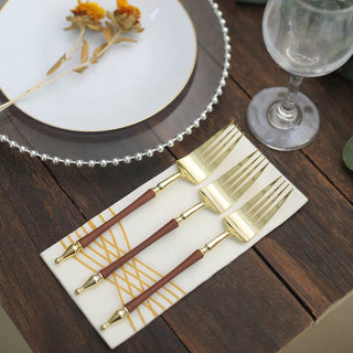 Add Elegance to Your Table with Gold / Brown Plastic Forks
