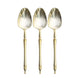 24 Pack | 6inch Gold European Style Disposable Dessert Spoons With Roman Column Handle#whtbkgd