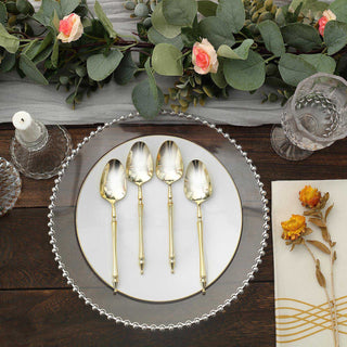 Stylish and Durable Gold European Style Disposable Dessert Spoons