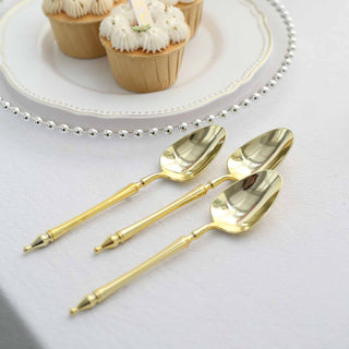 Add Elegance to Your Table with Gold European Style Disposable Dessert Spoons