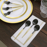 24 Pack | 6inch Black / Gold Premium Disposable Fork / Spoon Silverware Set