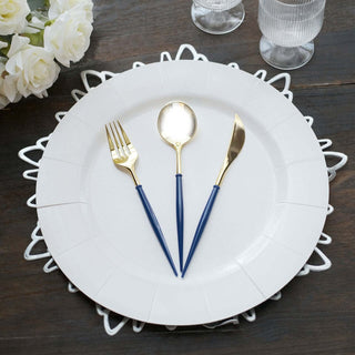 Create a Stunning Table Setting with the 24 Pack | 8" Metallic Gold With Royal Blue Silverware Set Create a Stunning Table Setting with the 24 Pack | 8" Metallic Gold With Royal Blue Silverware Set