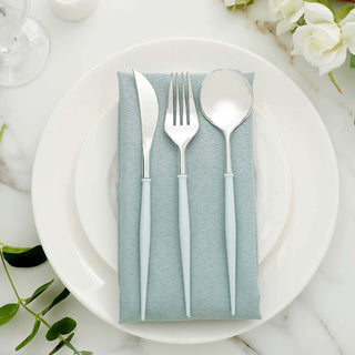 Add Elegance to Your Table with the Silver 8" Modern Flatware Set Add Elegance to Your Table with the Silver 8" Modern Flatware Set