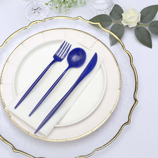 Sleek and Stylish Royal Blue Plastic Silverware Set Sleek and Stylish Royal Blue Plastic Silverware Set
