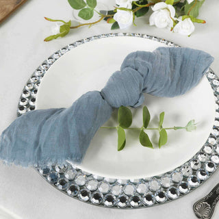 Elevate Your Table Setting with Dusty Blue Gauze Cheesecloth Boho Dinner Napkins Elevate Your Table Setting with Dusty Blue Gauze Cheesecloth Boho Dinner Napkins