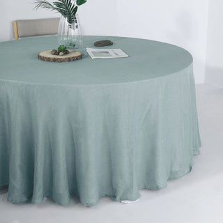 Create a Stunning Tablescape with the Dusty Blue Seamless Round Tablecloth
