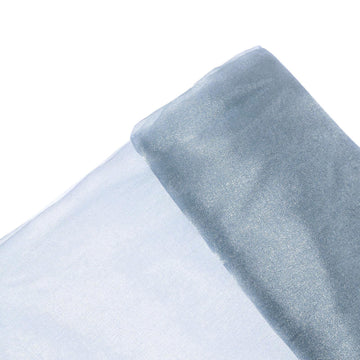 54"x10yd Dusty Blue Solid Sheer Chiffon Fabric Bolt, DIY Voile Drapery Fabric