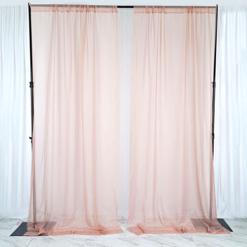 2 Pack Dusty Rose Sheer Chiffon Event Curtain Drapes, Inherently Flame Resistant Premium Organza Backdrop Event Panels With Rod Pockets - 10ftx10ft