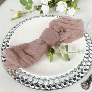 Elevate Your Table Setting with Dusty Rose Gauze Cheesecloth Boho Dinner Napkins Elevate Your Table Setting with Dusty Rose Gauze Cheesecloth Boho Dinner Napkins