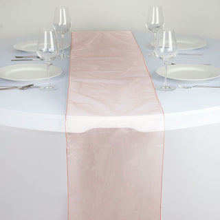 Dusty Rose Sheer Organza Table Runners