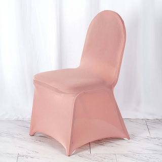 Dusty Rose Spandex Stretch Fitted Banquet Chair Cover - Add Elegance to Your Event Dusty Rose Spandex Stretch Fitted Banquet Chair Cover - Add Elegance to Your Event