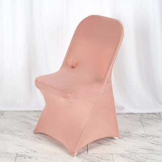 Dusty Rose Spandex Stretch Fitted Folding Chair Cover - 160 GSM Dusty Rose Spandex Stretch Fitted Folding Chair Cover - 160 GSM