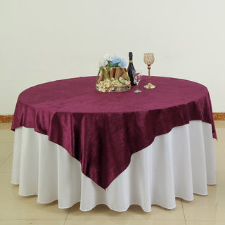 Elevate Your Table Decor with the Eggplant Velvet Table Overlay