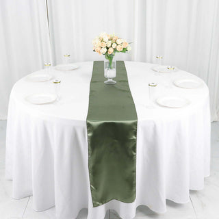 Dusty Sage Green Seamless Satin Table Runner Dusty Sage Green Seamless Satin Table Runner