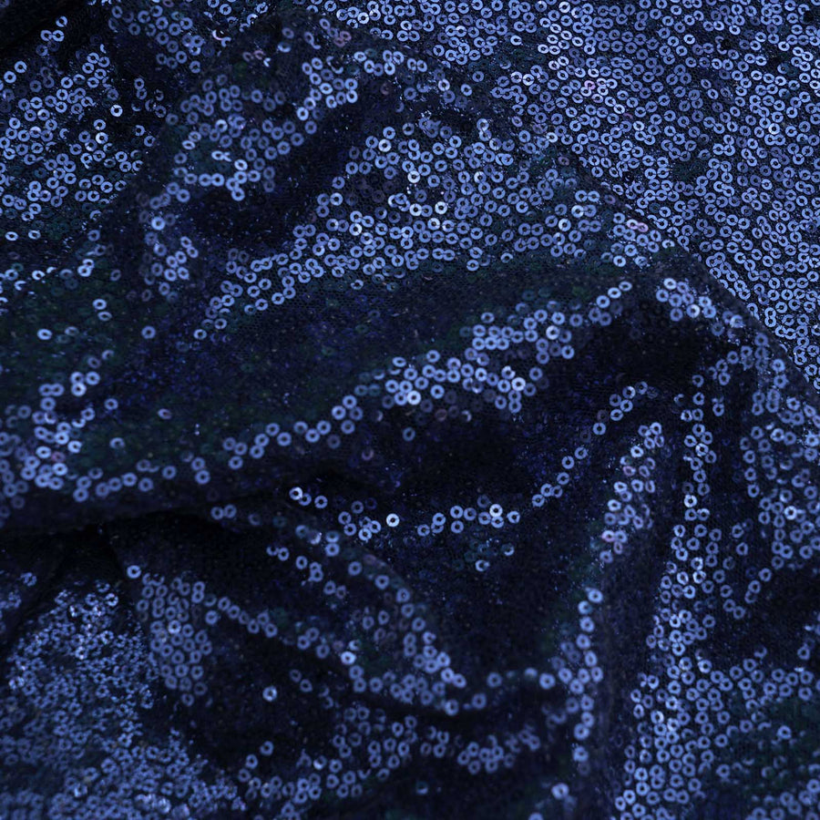 54inch x 4 Yards Navy Blue Premium Sequin Fabric Bolt, Sparkly DIY Craft Fabric Roll