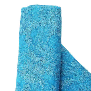 Turquoise Floral Embroidered Lace Tulle Fabric Bolt for Every Occasion Turquoise Floral Embroidered Lace Tulle Fabric Bolt for Every Occasion