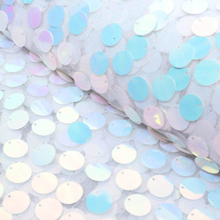 Elevate Your Event Decor with Iridescent Blue Payette Sequin Fabric
