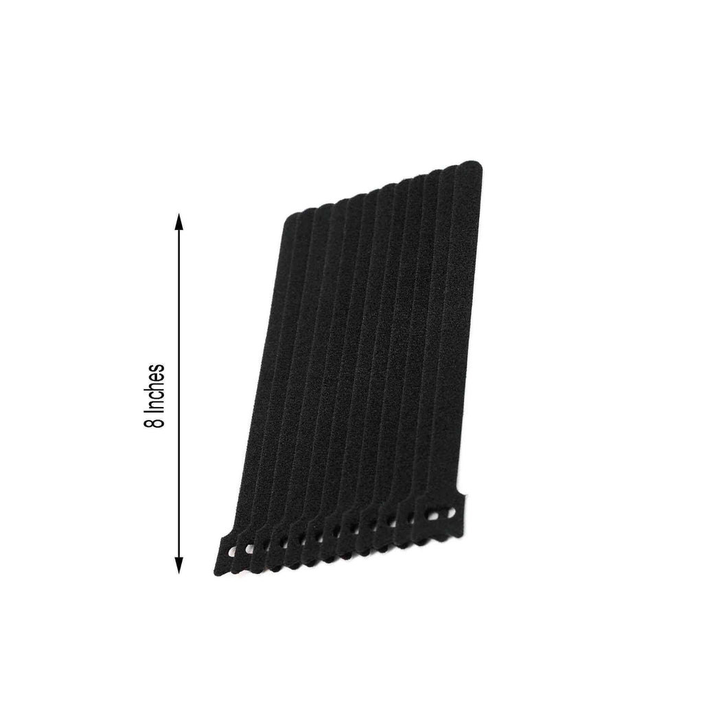 12 Pack 8" Black Fastening Velcro Cable Ties