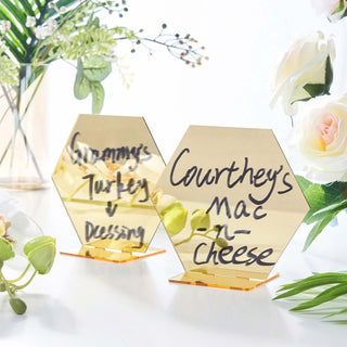 Stylish and Durable Gold Acrylic Hexagon Number Stands Stylish and Durable Gold Acrylic Hexagon Number Stands