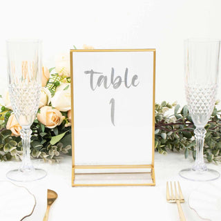 Elegant Gold Frame Acrylic Table Number Holders Elegant Gold Frame Acrylic Table Number Holders