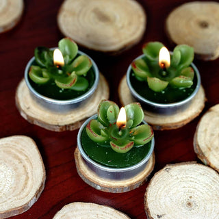 Stylish and Durable Echeveria Cactus Tea Light Candle - Perfect for Wedding Favors