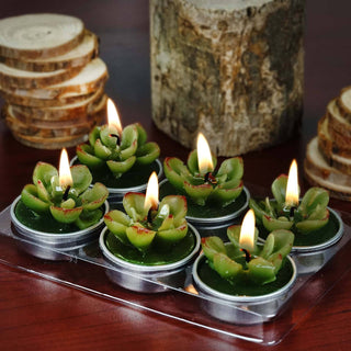 Create an Enchanting Atmosphere with Gift-Wrapped Echeveria Cactus Tea Light Candles