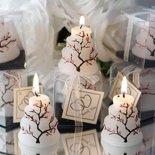 Cherry Blossom Wedding Cake Candle Party Favors - A Perfect Keepsake Cherry Blossom Wedding Cake Candle Party Favors - A Perfect Keepsake