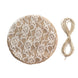 Set of 6 | Natural Jute Linen / White Lace Fabric Mason Jar Lid Covers With Jute String