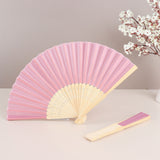 5 Pack Dusty Rose Asian Silk Folding Fans Party Favors, Oriental Folding Fan Favors