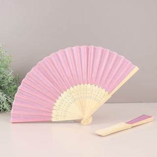 Add Elegance to Your Event with Dusty Rose Asian Silk Folding Fans