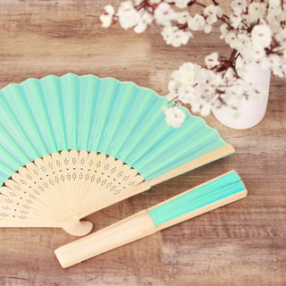 Create an Asian Themed Party with Mint Asian Silk Folding Fans