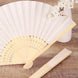 5 Pack White Asian Silk Folding Fans Party Favors, Oriental Folding Fan Favors