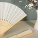 5 Pack White Asian Silk Folding Fans Party Favors, Oriental Folding Fan Favors