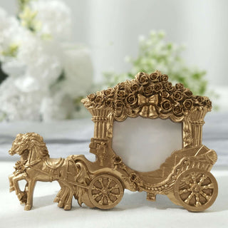 Elegant Gold Horse Carriage Resin Picture Frame for Wedding Party Favors Elegant Gold Horse Carriage Resin Picture Frame for Wedding Party Favors