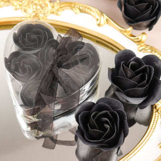Black Scented Rose Soap Heart Shaped Party Favors