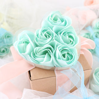 Elevate Your Event Decor: Mint Scented Rose Soap in Heart-Shaped Boxes