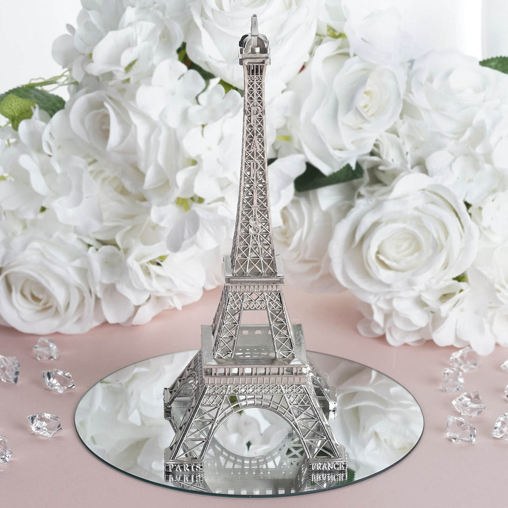 Anderson's Silver Resin Eiffel Tower Centerpiece, 15 Inches High, Paris  Decoration