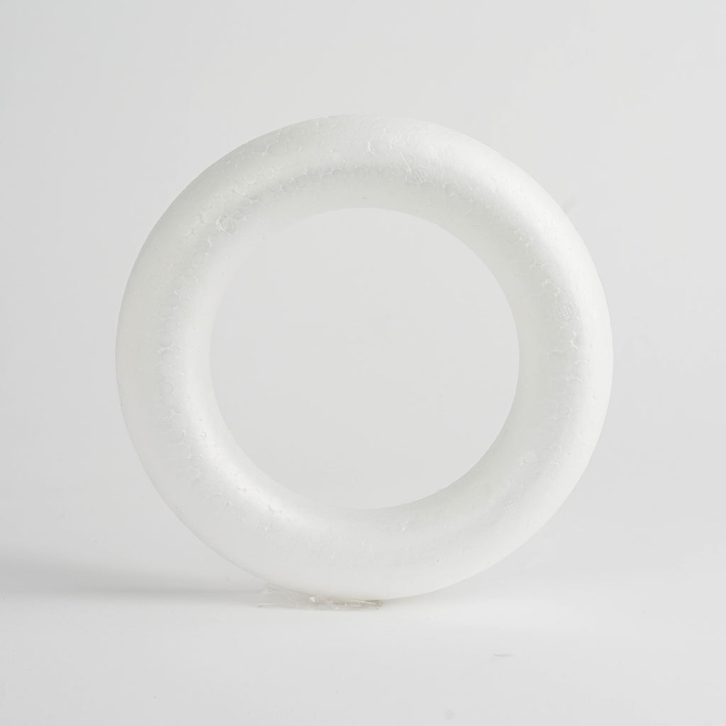 12 Pack | 8 White Styrofoam Ring, Foam Circle Hoop For DIY Crafts