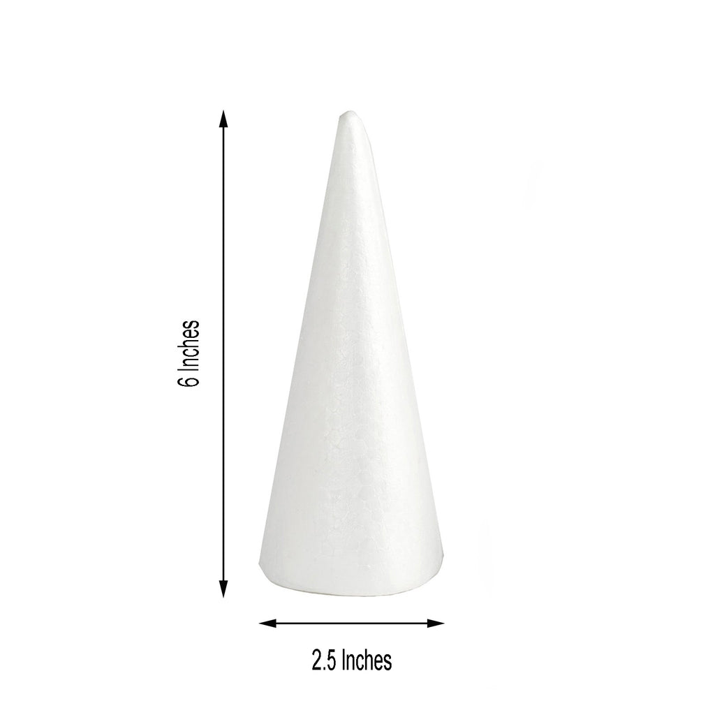 12 Pack White Styrofoam Cone, Foam Cone For DIY Crafts 8
