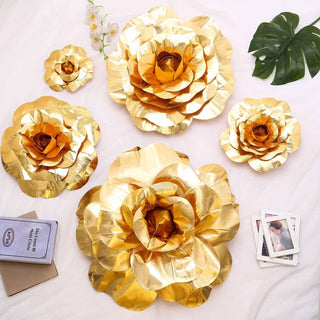 Create a Dazzling Atmosphere with Metallic Gold Artificial Foam Roses