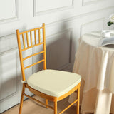 2inch Thick Ivory Chiavari Chair Pad, Memory Foam Seat Cushion With Ties and Removable Cover