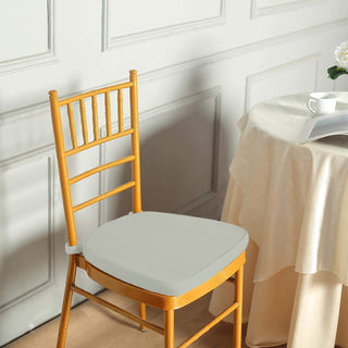 Create a Memorable Seating Experience with the 1.5" Thick Silver Chiavari Chair Pad