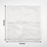 2 Pack | 18Inch White Faux Fur Sheepskin Throw Pillow Cases, Square Pillow Covers